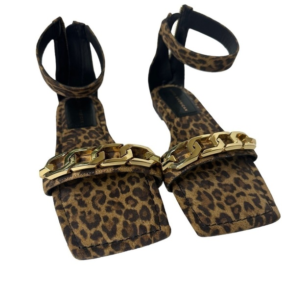 Good American Pale Leopard Ankle Strap Sandal - Picture 2 of 5